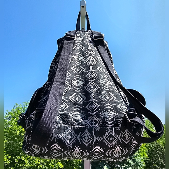 AZTEC DESIGN Drawstring Backpack w/Vegan Leather Trim - Picture 6 of 6